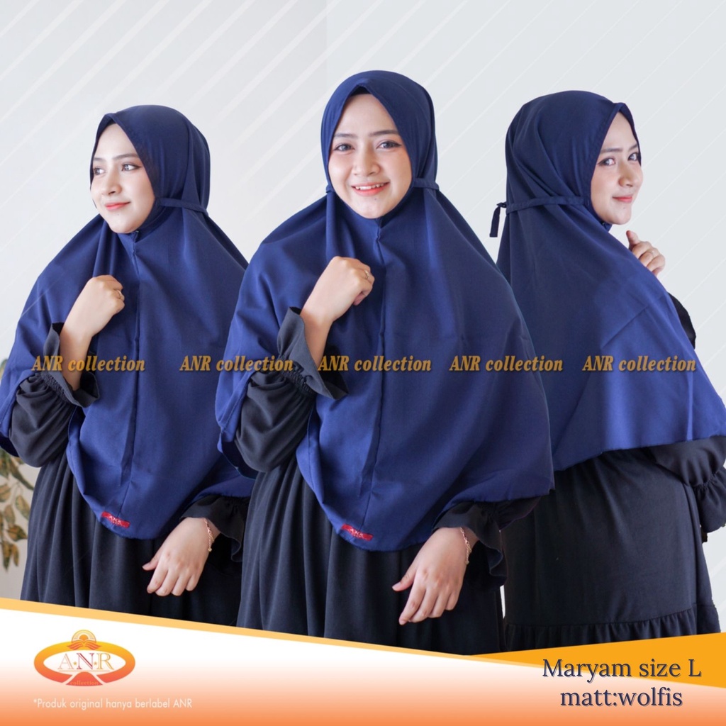 KERUDUNG INSTAN BERGO MARYAM DEWASA / JILBAB INSTAN BERGO MARYAM JUMBO BAHAN WOLFIS UKURAN L