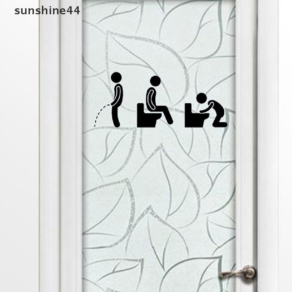 Sunshine Stiker Toilet Pria Lucu Stiker WC Removable Stiker Pintu Kamar Mandi Wall Sticker ID