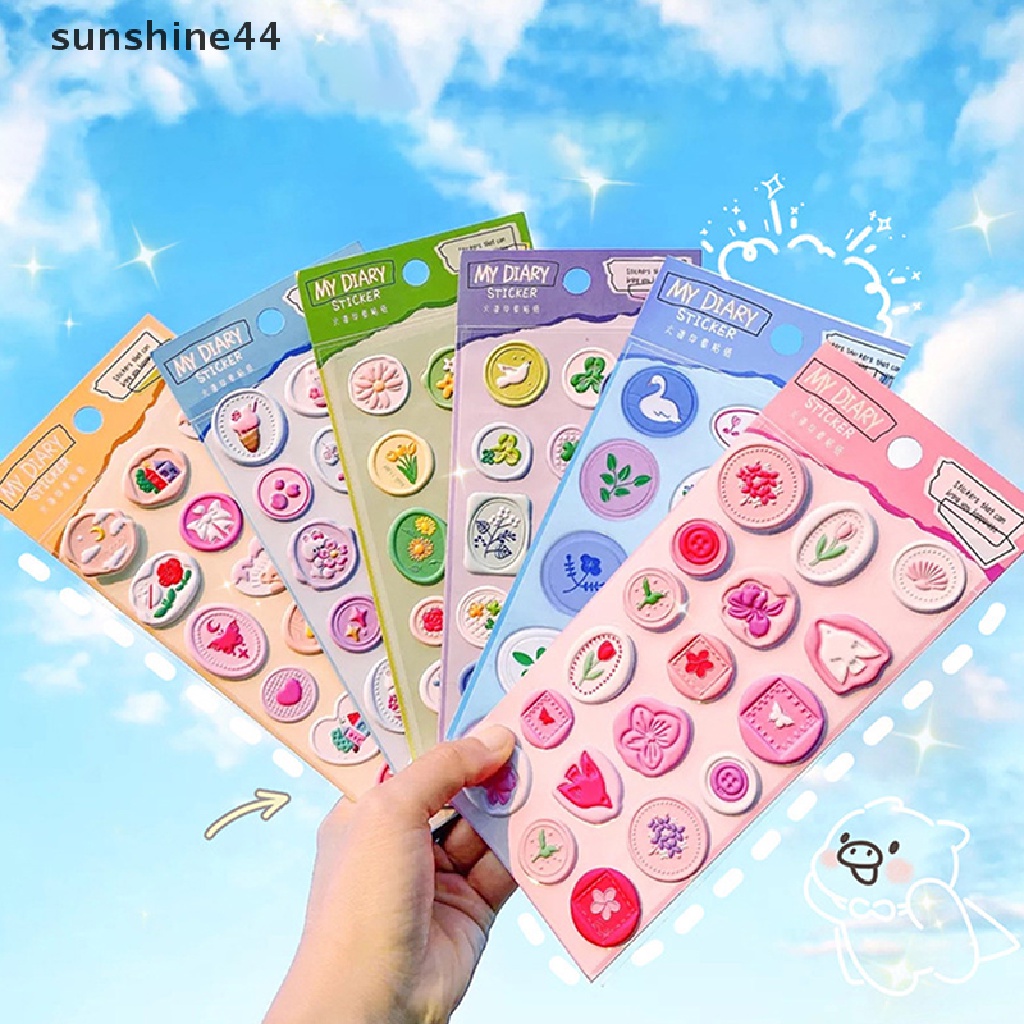 Sunshine 1lembar Lilin Imitasi Seal Stamps Stiker Stationery Pegaas Stiker Untuk Anak Amplop Sealing Autocollant Sticker Aesthetic ID