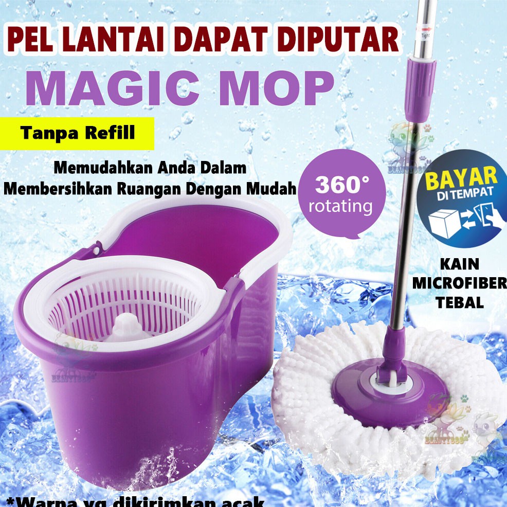 Alat Pel Putar Otomatis Lantai Super Bersih dan Ember Multifungsi Spin mop putar 。