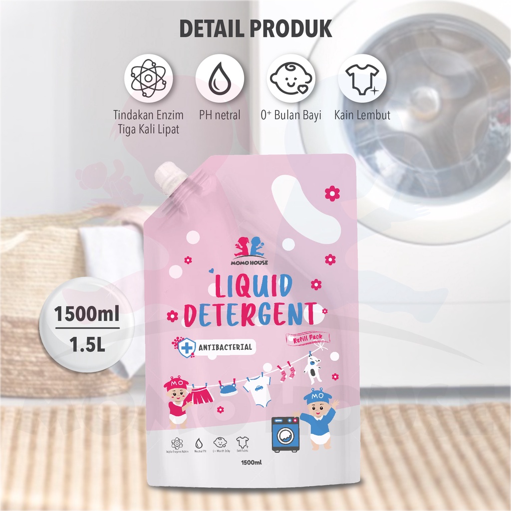 MOMO HOUSE 1.5L Deterjen Bayi Detergent Cair Sabun Cuci Baju Bayi Sabun Cuci Baju Laundry Cair Sabun Cuci Baju Cair