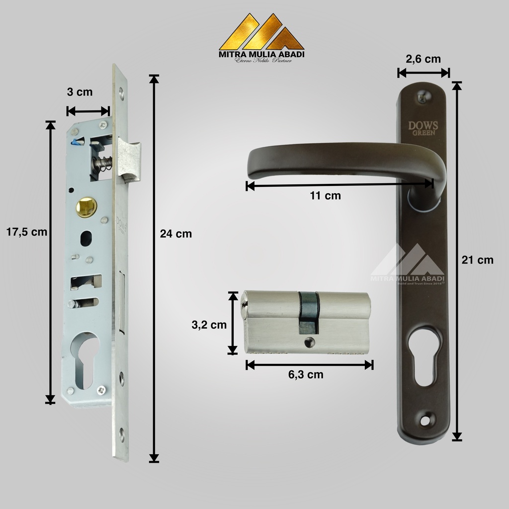 KUNCI BESAR ALUMINIUM MINIMALIS BESAR WARNA BROWN