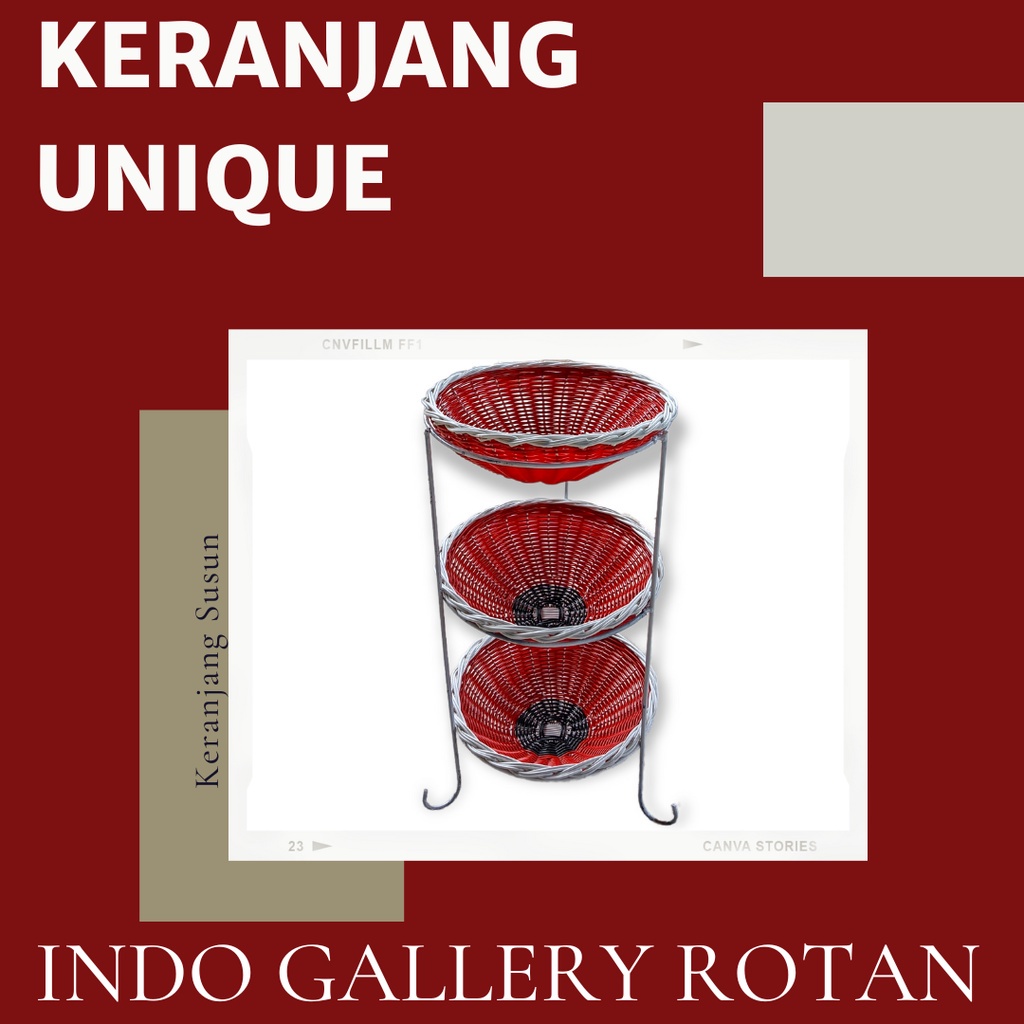 Rak Bumbu Besi Susun 3 Rotan Sintetis Termurah