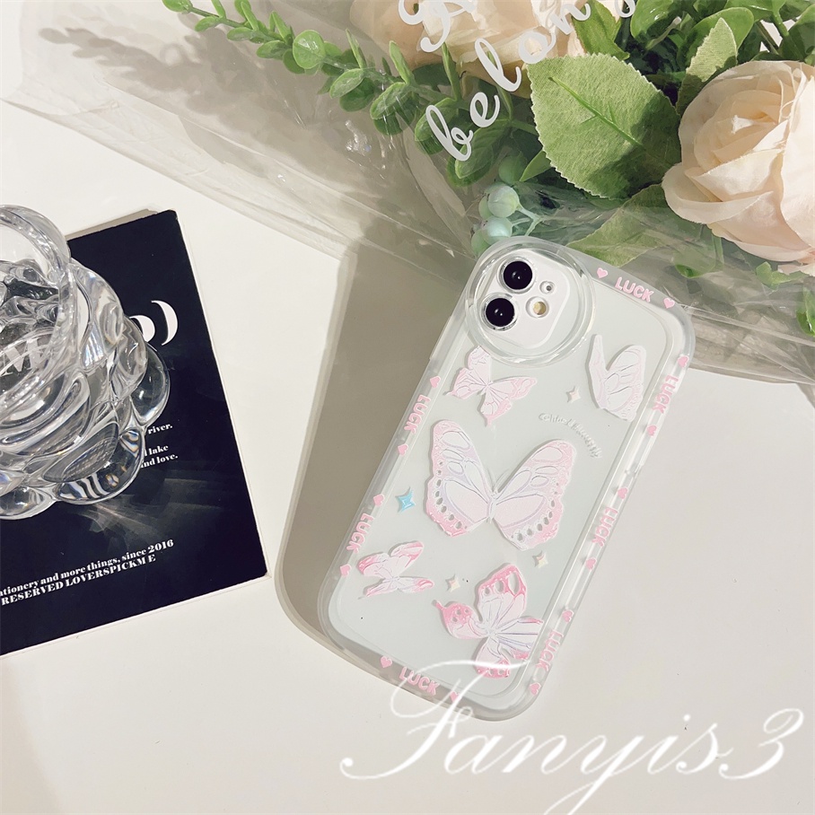 Compatible For iPhone 14 13 12 11 Pro Max X XR Xs Max 8 7 6 6s Plus SE 2020 Kompatibel Untuk Layar Penuh Butterfly Phone Case Soft TPU Cover