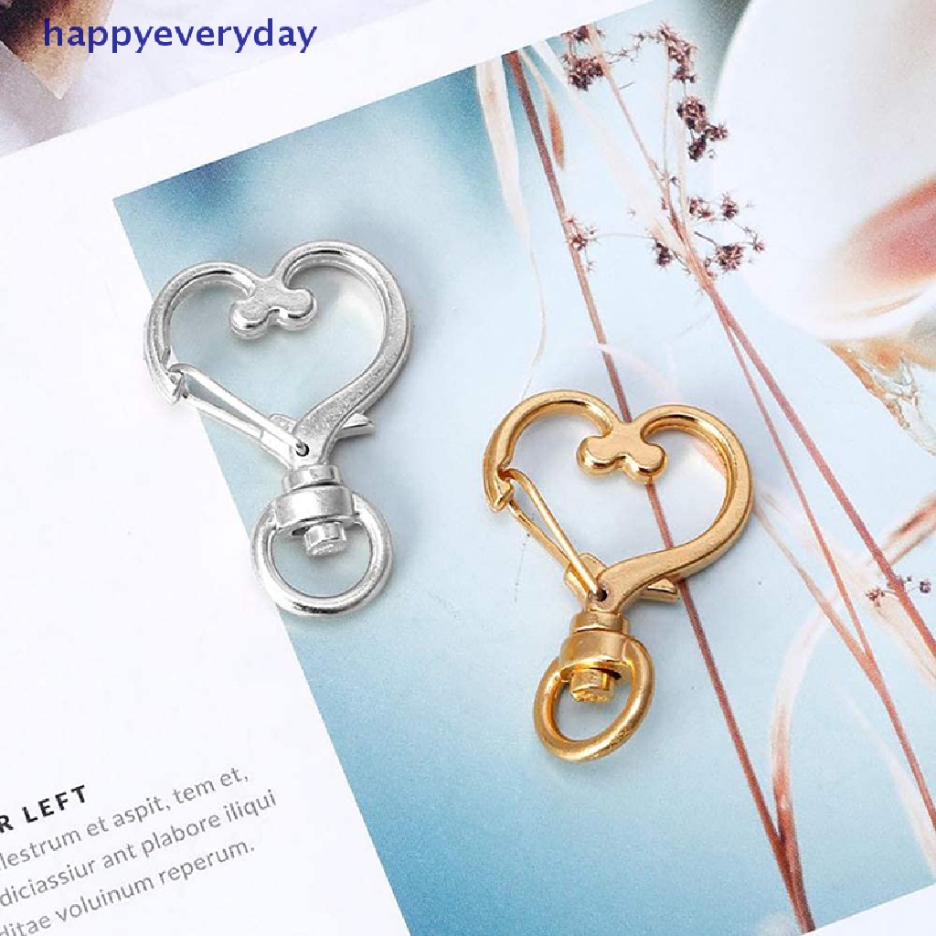 [happy] 10pcs Love Heart Hollow Key Chain Gantungan Kunci Aksesoris DIY Lobster Clasp [ID]