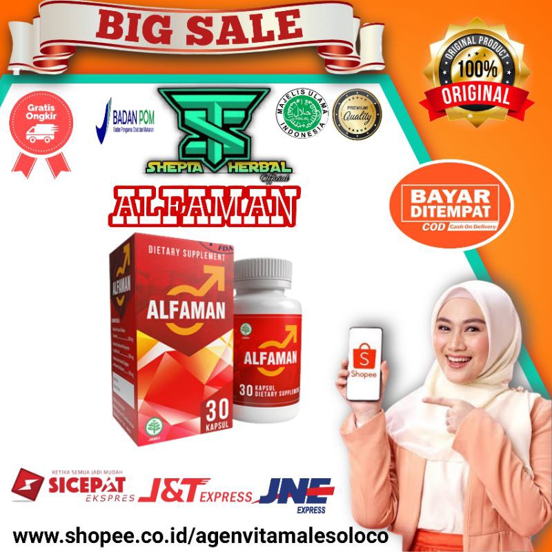100% ORIGINAL ALFAMAN Kapsul Original Herbal Asli Atasi Masalah Pria Suplement