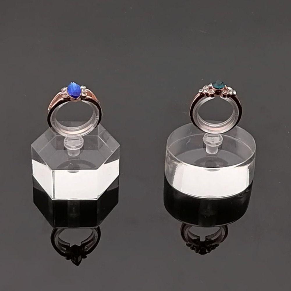 Mxbeauty Akrilik Display Cincin Berdiri Segar Tahan Lama Travel Kecil Warna Solid Rak Display Cincin Tempat Cincin Case Anting Rings Organizer