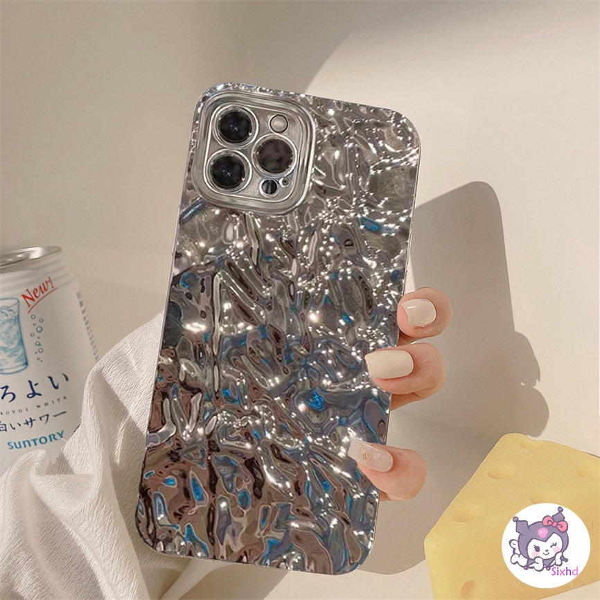 IPHONE Casing Ponsel Pola Kertas Kaleng Aluminium Kompatibel Untuk Iphone11 14 13 12 Pro Max Untuk Iphone8 7Plus X Xs Xr SE 2020 Xs Max Dilapisi Mewah Lembut Shockproof Back Cover