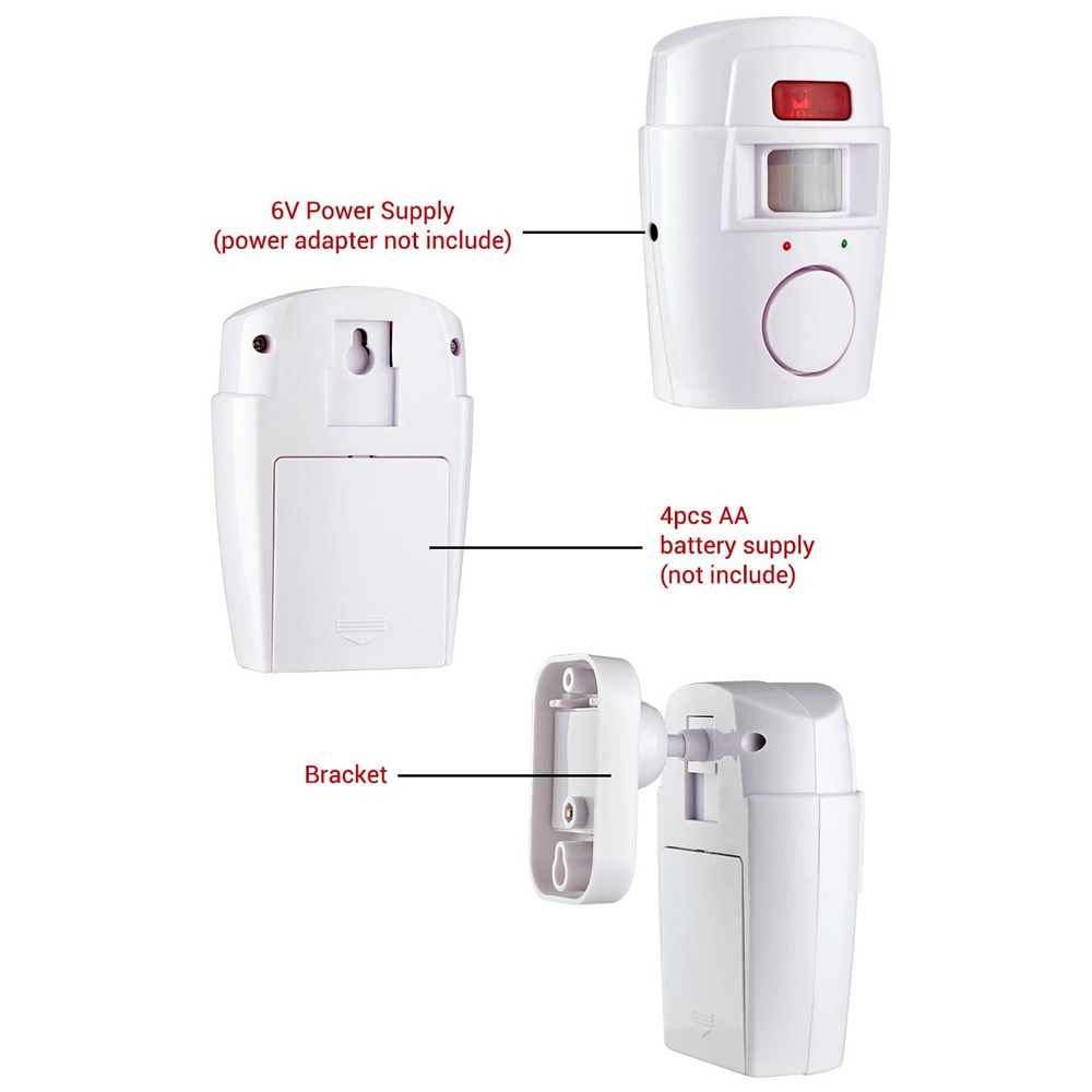 EMASTIFF Alarm Anti Maling Infrared PIR Sensor Gerak 2 Remote - YL105