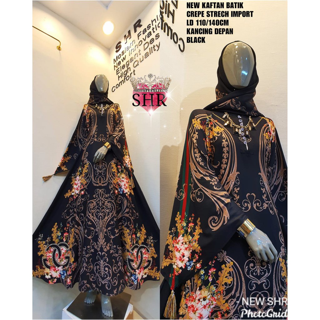 GAMIS PREMIUM SHOPING99 - 48 READY  ORI SHR  KAFTAN BATIK CREPE STRETCH  BUSUI FRIENDLY BIG SIZE