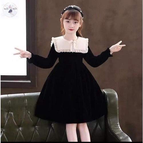 Baju Anak model korea [Kids Quin RO] dress anak perempuan ardila crep varian warna - Hitam