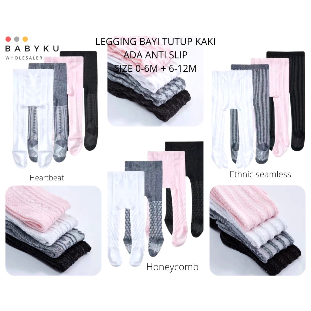 Legging bayi tutup kaki  3in1 / legging bayi tebal tutup kaki premium