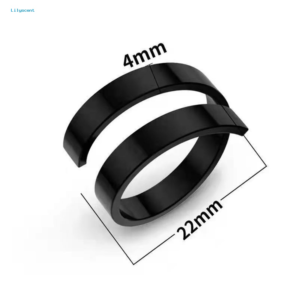 Lilyscent Black/Golden Male Ring Perhiasan Aksesoris Tren Baru Remaja Ring Adjustable