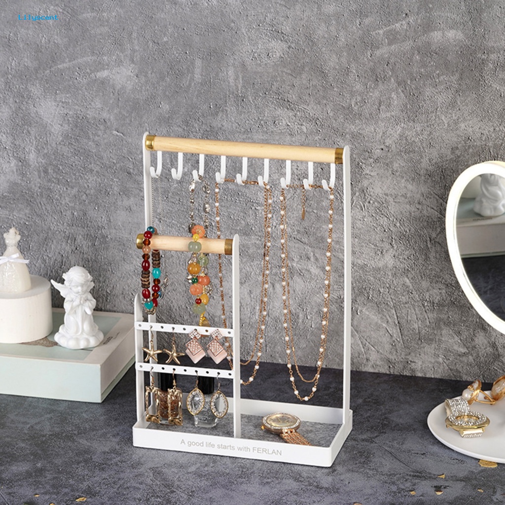 Lilyscent Tahan Aus Rak Display Perhiasan Perlengkapan Rumah Aksesoris Rambut Kalung Anting Organizer Rack Heavy Duty