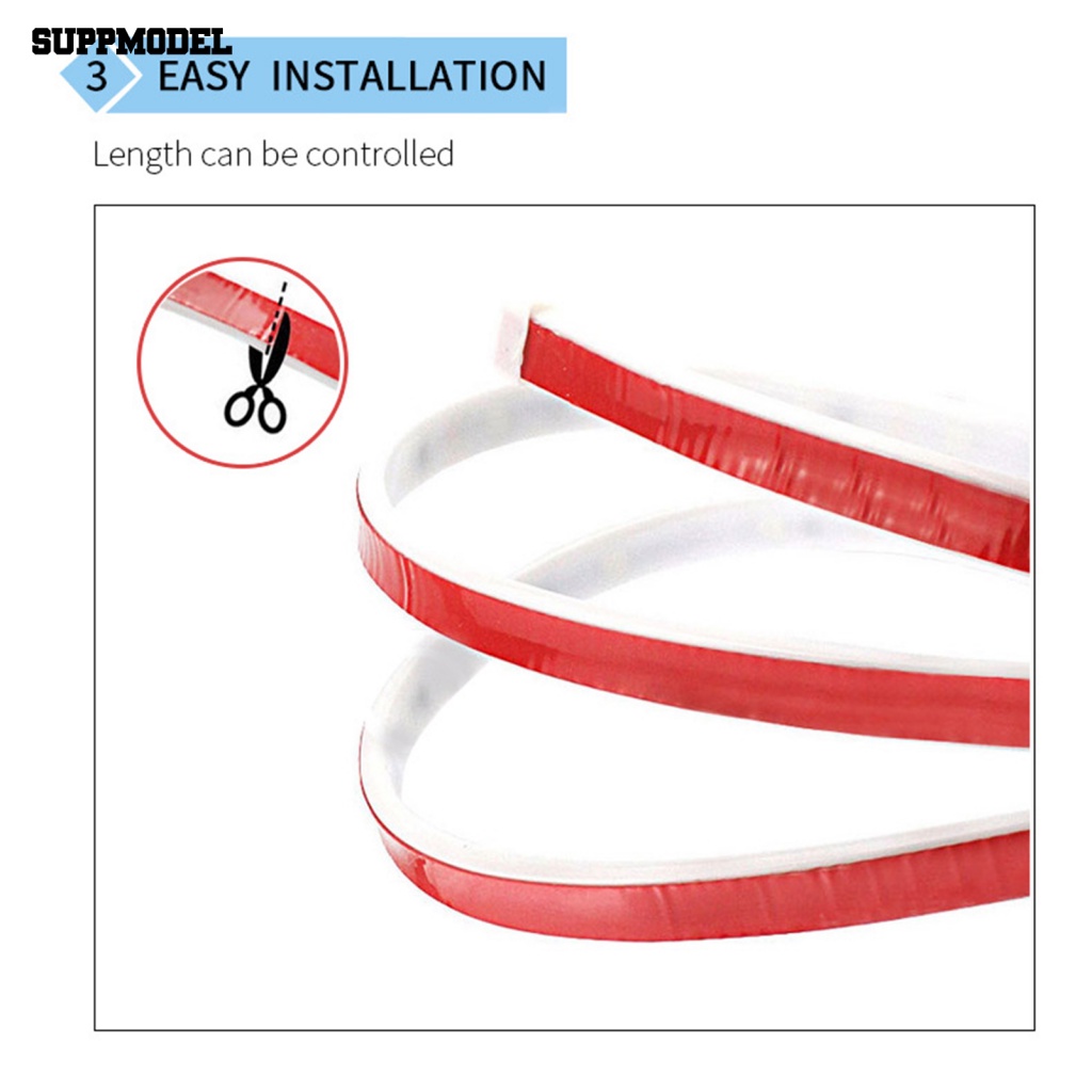 Suppmodel 2Pcs 1.2M DC 12V Universal Dual Color Pintu Mobil Anti-Tabrakan Lampu Peringatan