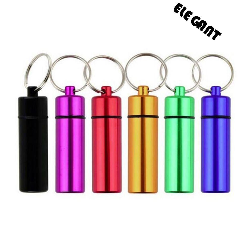 [Elegan] Gantungan Kunci Outdoor Panas Anti Air Aluminium Holder Warna Random Case Pill Box