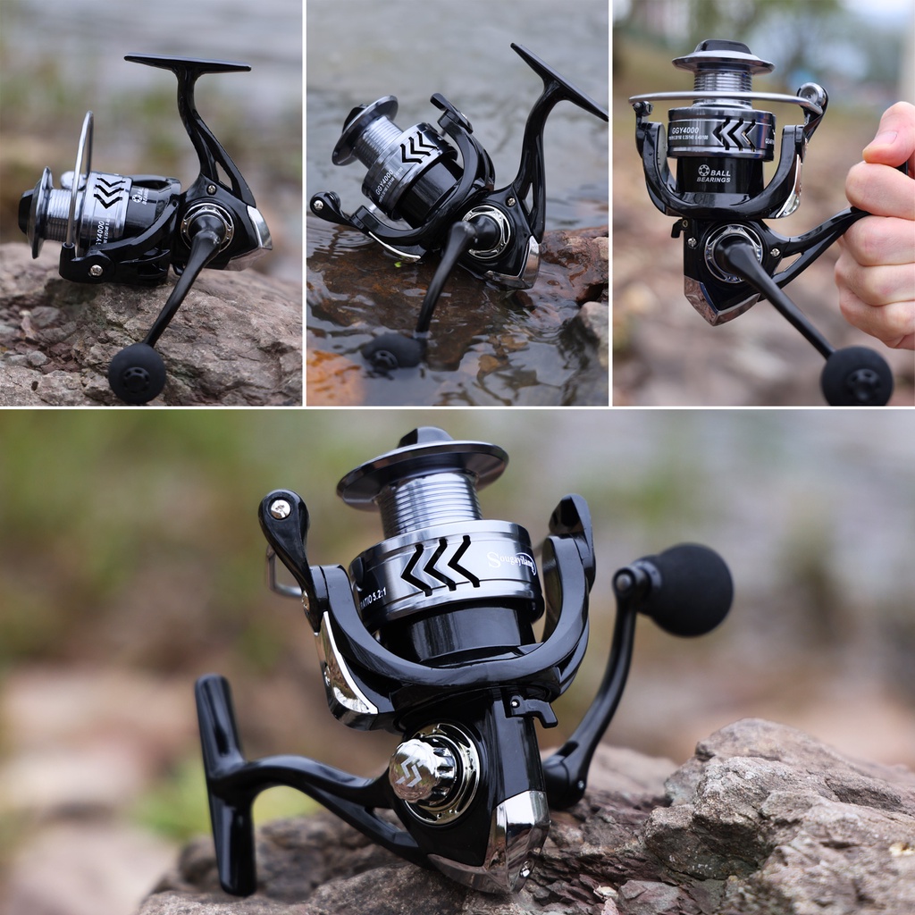 Sougayilang Metal Reel Pancing 1000-6000 Spinning Fishing Reel 5.2:1 Gear Ratio Max Drag 8KG For Freshwater Fishing