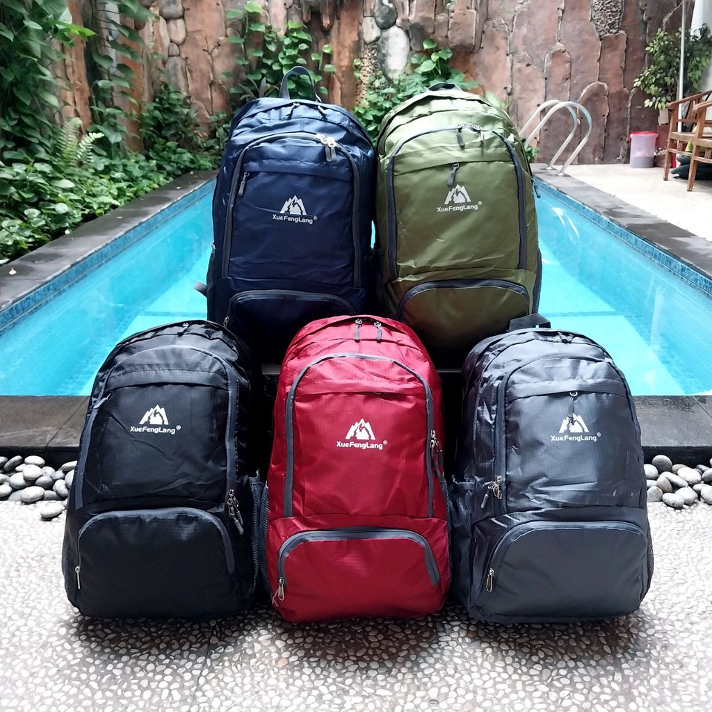 Tas Ransel Pria  Anti Air Waterprof Import 35 Liter Lipat Jadi Tipis tuk Traveling Sekolah Hiking
