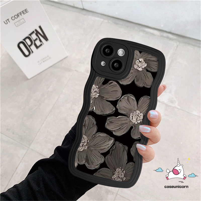 Casing Retro Motif Bunga Untuk Infinix Smart 4 6 5 Plus Hot 9 10 11 12 Play Hot 20 9 10 11s 10s 12i 10Lite 20s 8 12 Pro Note 10Pro 12 G96 Art Lukisan Cat Minyak Bunga Wavy Edge Soft Tpu Sarung