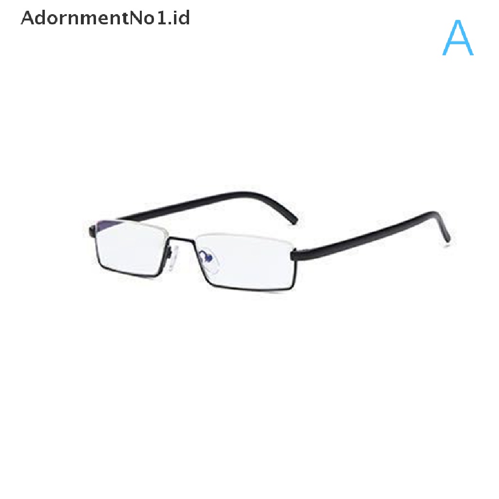 [AdornmentNo1] Kacamata Baca Setengah Bingkai Stainless Steel Untuk Pria Dan Wanita Frame Reading Rectangle for Metal Frame Glasses Anti-Reflective Unisex Presbyopia Eyewear Case [ID]