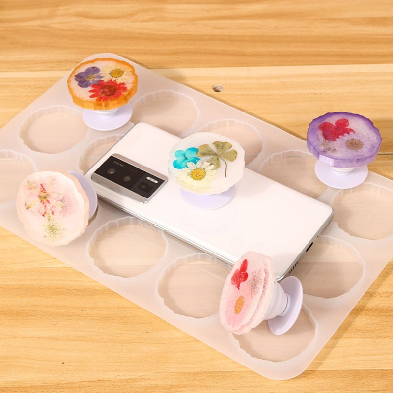 Sa Badge Reel Cetakan Resin Gantungan Kunci Cetakan Silikon, Phone Grip Resin Mold, DIY-Perhiasan Casting Cetakan Untuk Liontin Dekorasi Rumah