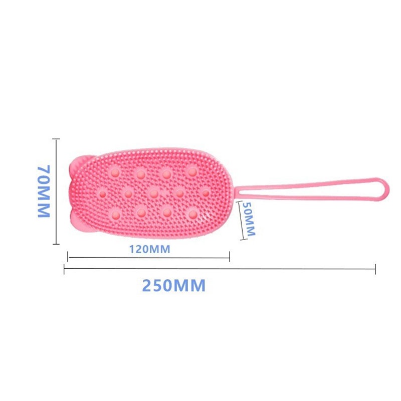 Aihogard Sikat Mandi Badan Bath Double-Sided Massage Scalp Silicone Brush - BB995 - Pink