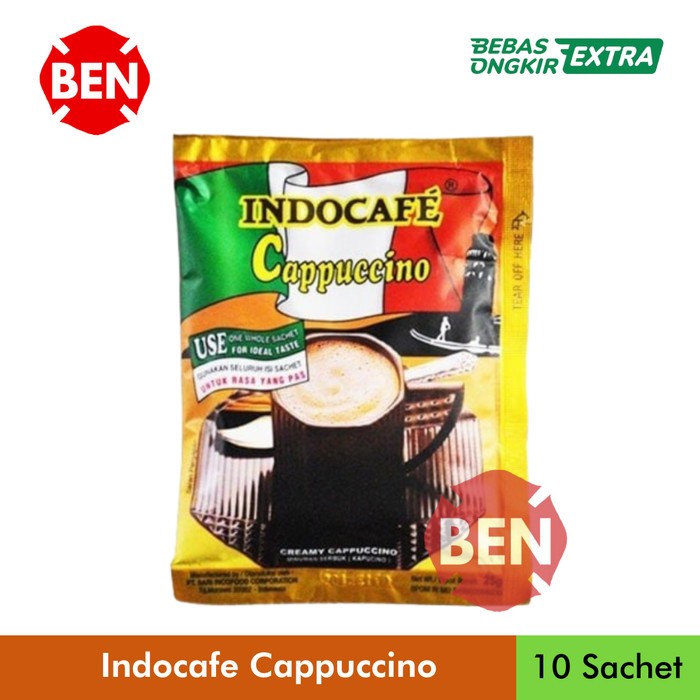 

Indocafe Cappuccino 1 Renceng / 10 Sachet / Cappucino / Capucino / Pcs