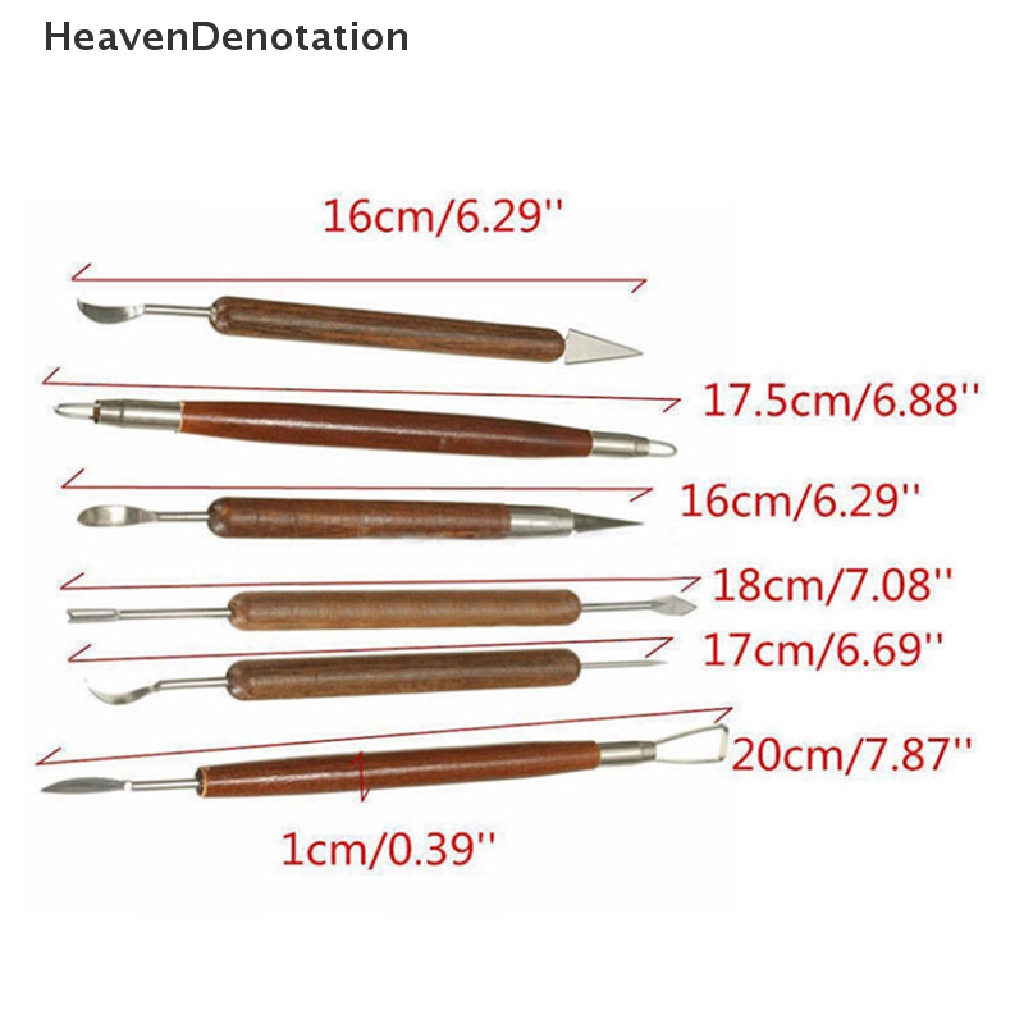 [HeavenDenotation] 6 Pcs Clay Sculpg Lilin Ukir Tembikar DIY Alat Pembentuk Pemodelan Polimer Hadiah HDV