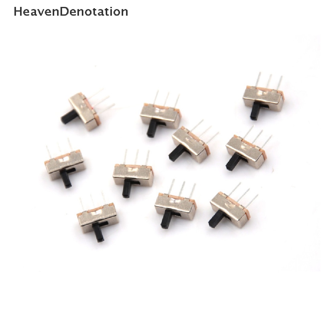 [HeavenDenotation] 10pcs 2posisi 4mm SPDT 1P2T 3pin PCB Panel Saklar Slide Vertikal HDV