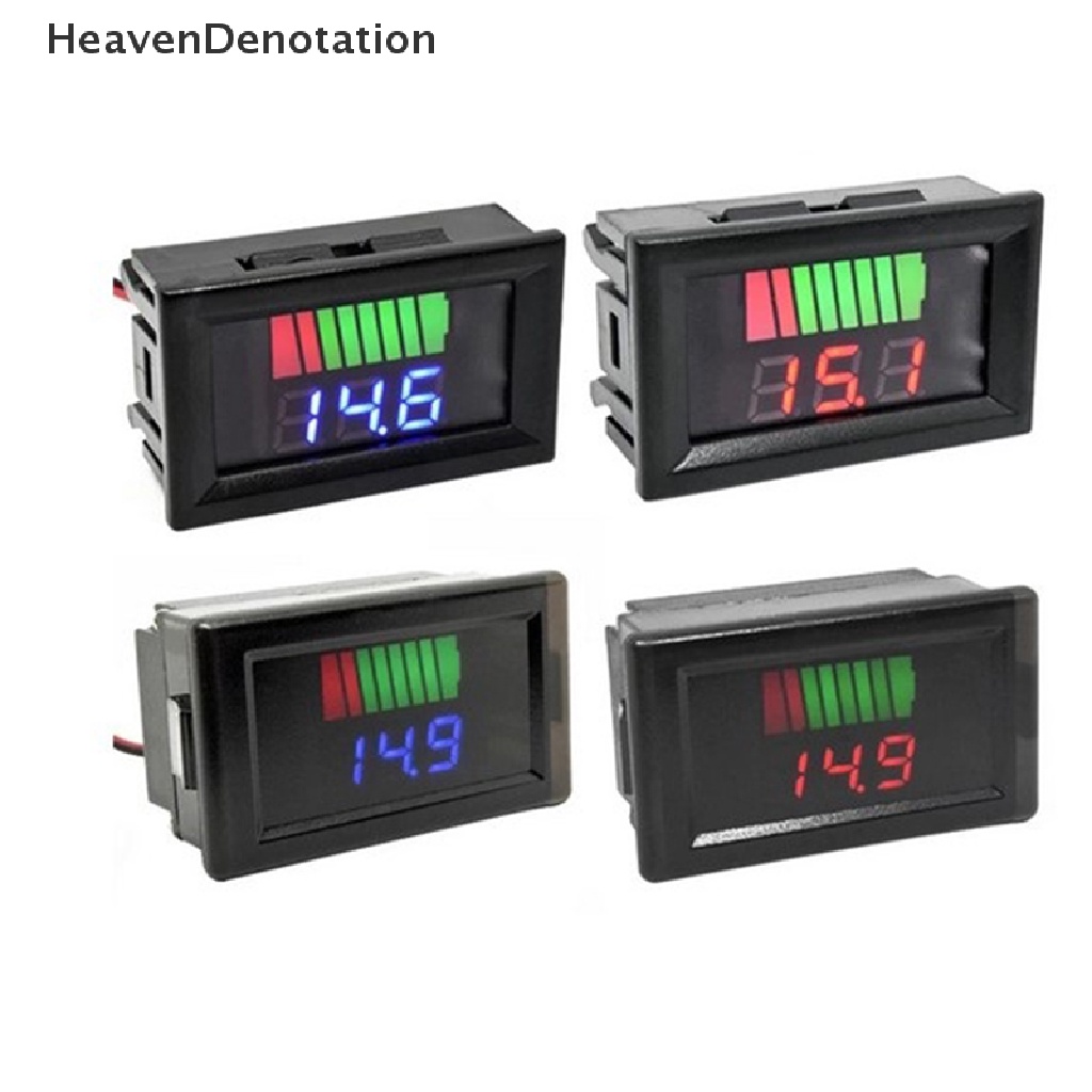 [HeavenDenotation] 12v 24V 60V 72V Indikator Kapasitas Daya Asam Timbal Voltmeter Digital Mobil HDV