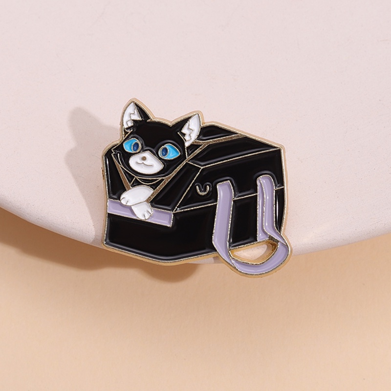 Kucing Hitam Lucu In Bag Enamel Pin Lucu Kucing Bros Lencana Pakaian Lapel Badge Kartun Hewan Perhiasan Hadiah Untuk Teman