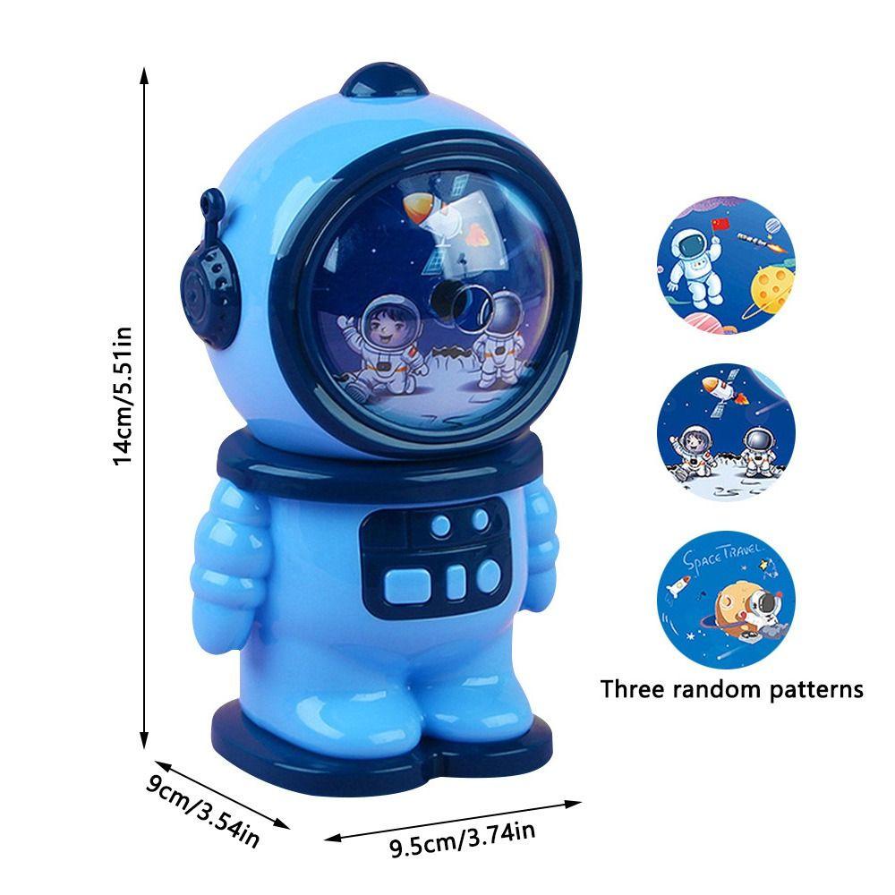 Suyo Astronot Pensil Sharpener Kreatif Kartun Siswa Otomatis Pencil Sharpener