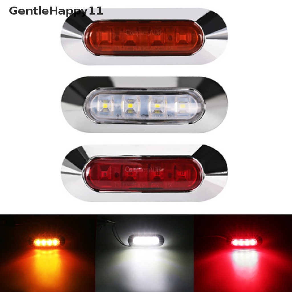 Gentlehappy 10V-30V 4LED Side Marker Tail Warning Light Lampu Clearance Trailer Truk id