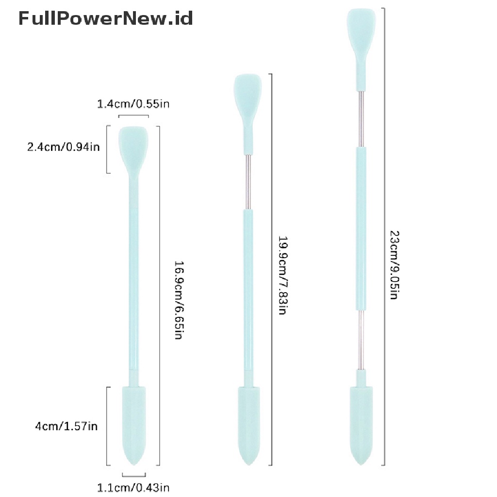 Power Silicone Mini Spatula Jar Scraper Scoop Tip Sendok Kosmetik Berkepala Dua Panjang ID