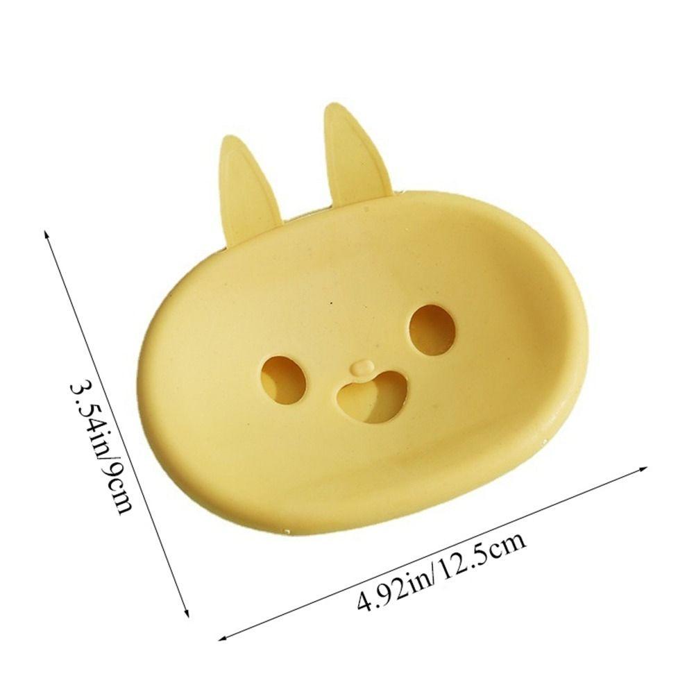 [Elegan] Kotak Sabun 1Pcs Bentuk Kelinci Indah Double Layer Kartun Smiley Bunny Soap Dish