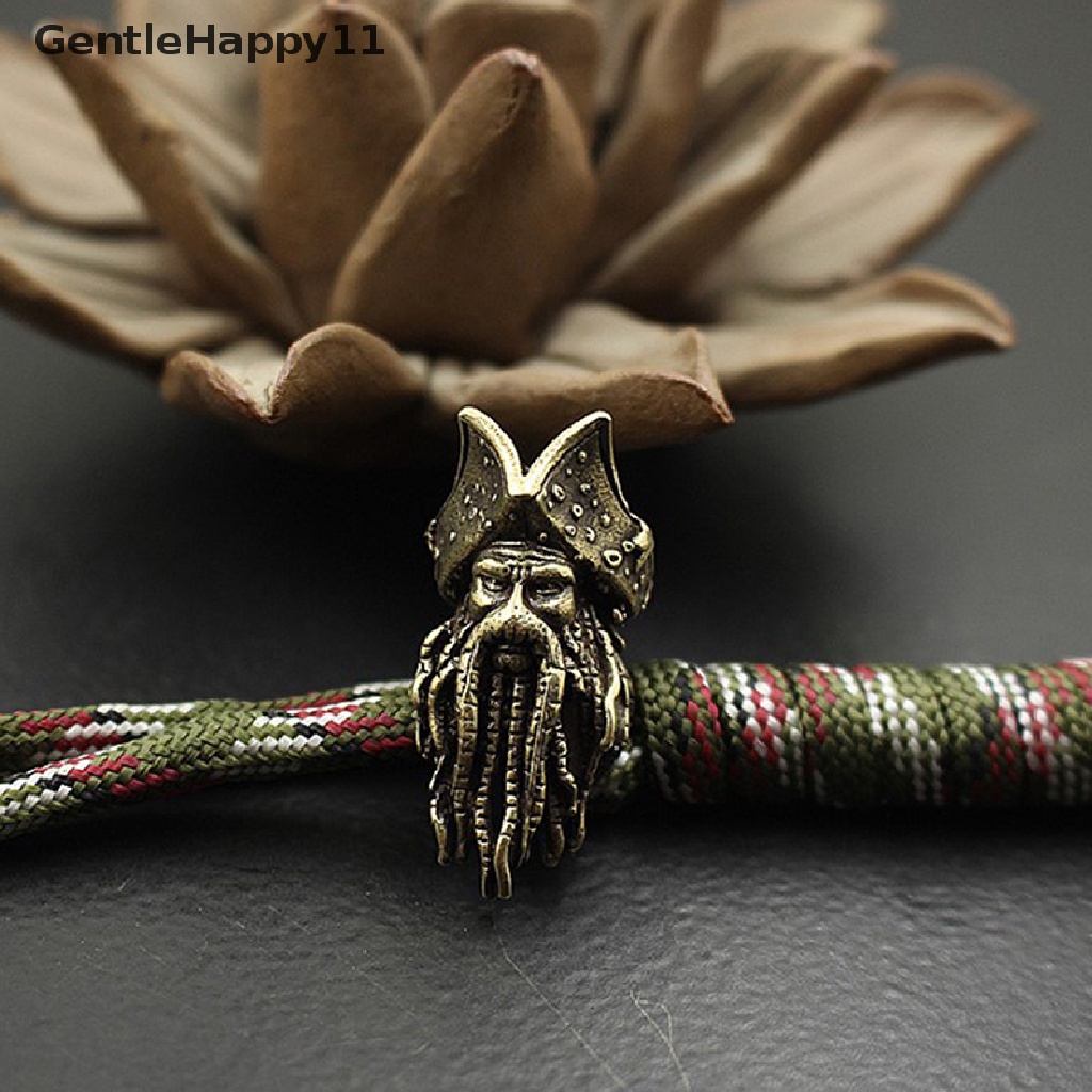 Gentlehappy Copper Octopus Beads Rope Pendant Brass Skull Paracord Beads Gantungan Kunci id