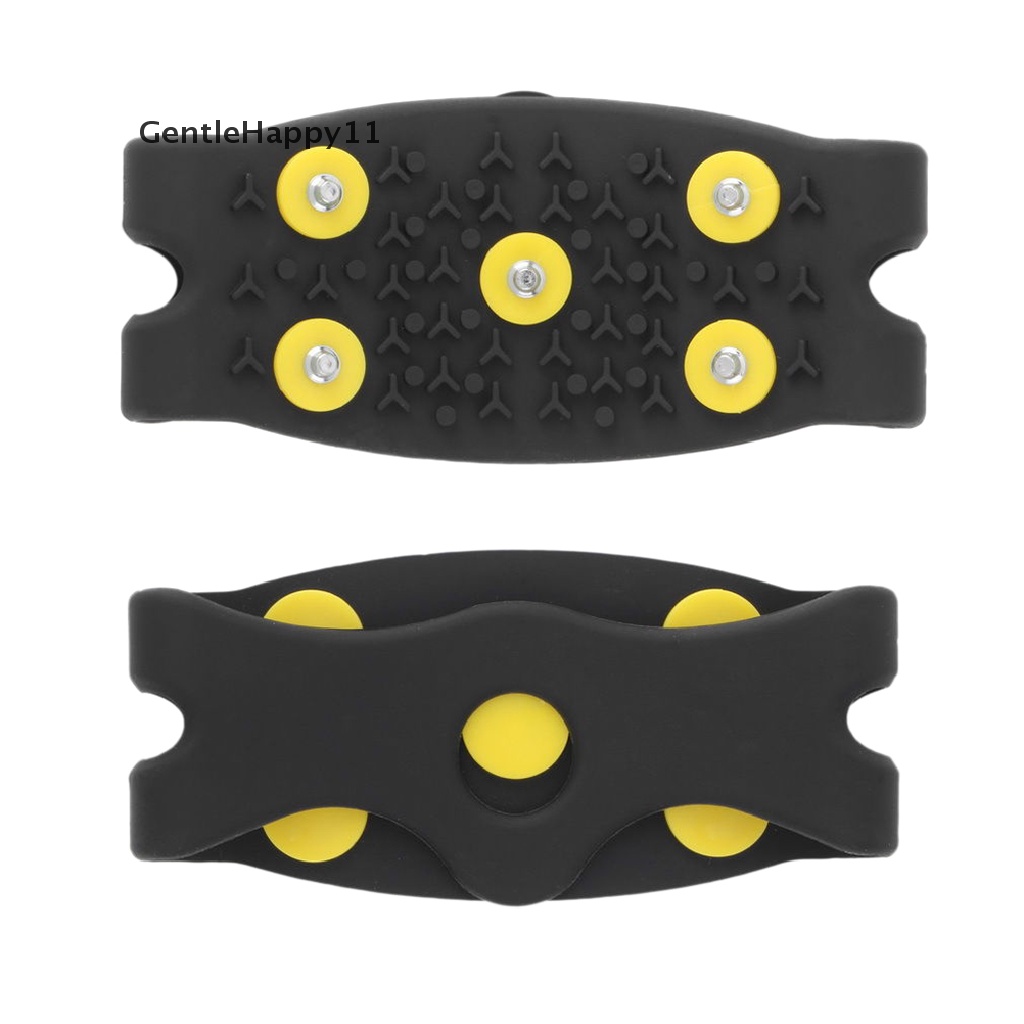 Gentlehappy Anti Slip Snow Ice Climbing Spikes Grips Crampon Cleats 5-Stud Shoes Cover ST id