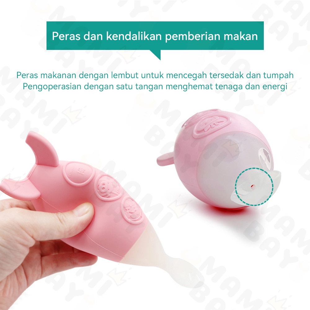 Mamibayi Sendok Makan Bayi Silicone Sendok Botol Mpasi Bayi Dispenser