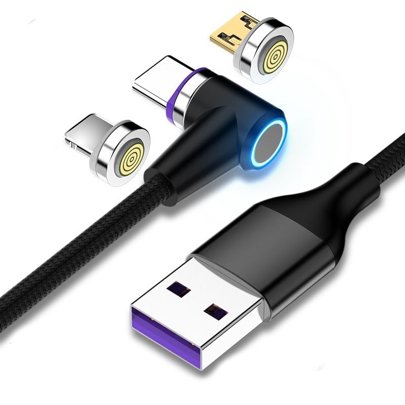 Kabel Data Hisap Magnet Siku 3A Magnetic Suction 5A Fast Charging Cable Kabel Transfer Data Android Type-c Kabel Cas