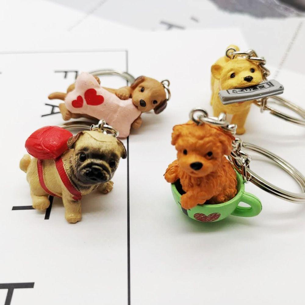 Lanfy Puppy Keychain Fashion Lembut Tempat Kunci Mobil Kawaii Kartun Lucu Untuk Remaja Gaya Korea Liontin