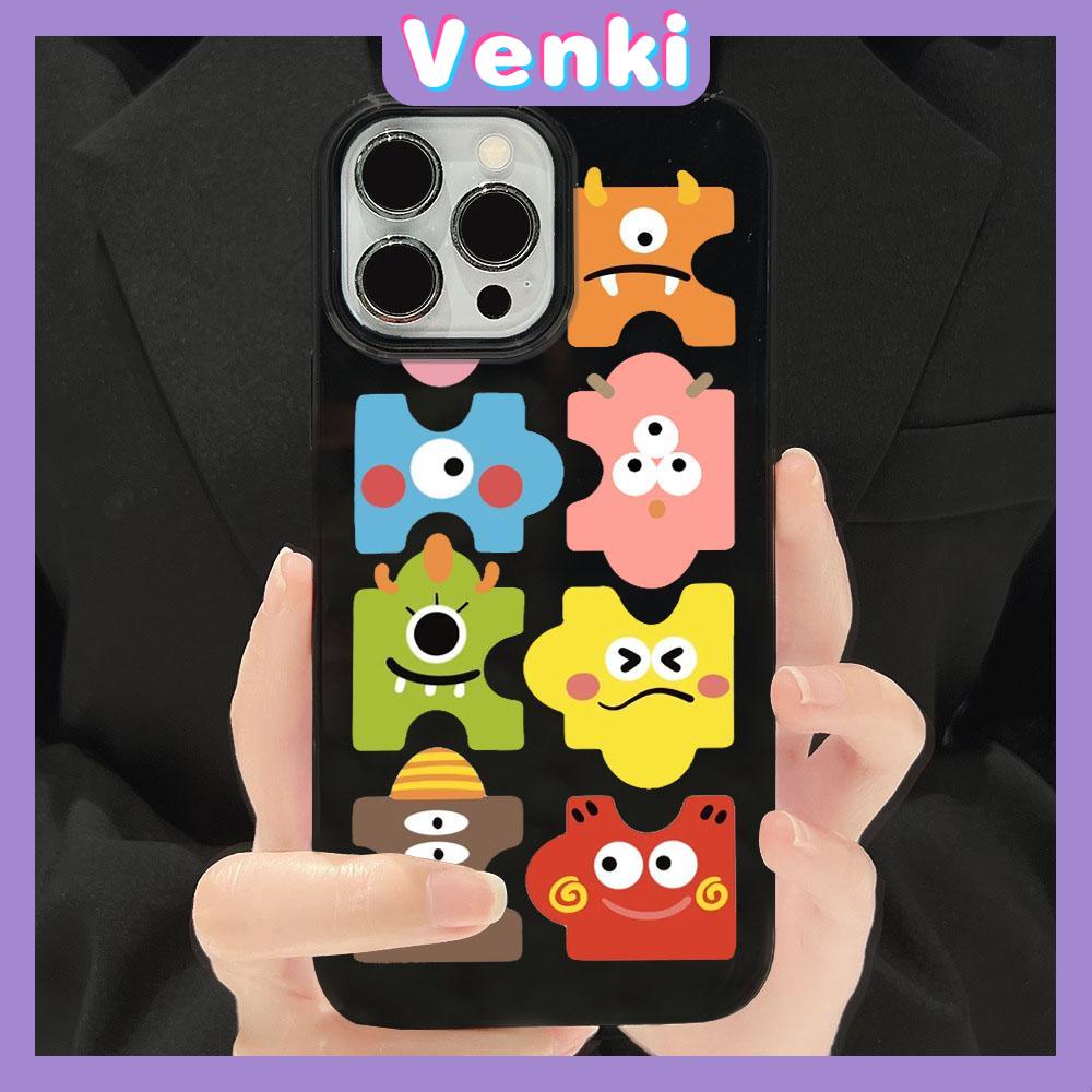 Case for iPhone 11 Soft TPU Glossy Black Candy Case Cute Creative Puzzles Camera Protection Shockproof For iPhone 14 13 12 11 Pro Max 7 8 Plus X XR