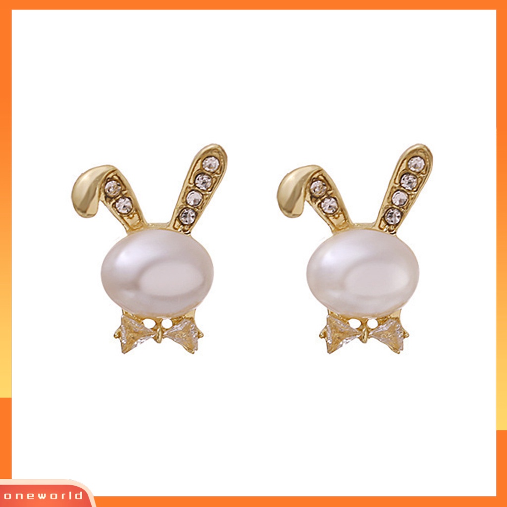 [EONE] 1pasang Ear Studs Animal Nikel Gratis Hypoallergenic Pengerjaan Halus Cubic Zirconia Dekorasi Tidak Luntur Mutiara Imitasi Stud Earrings Wanita Perhiasan