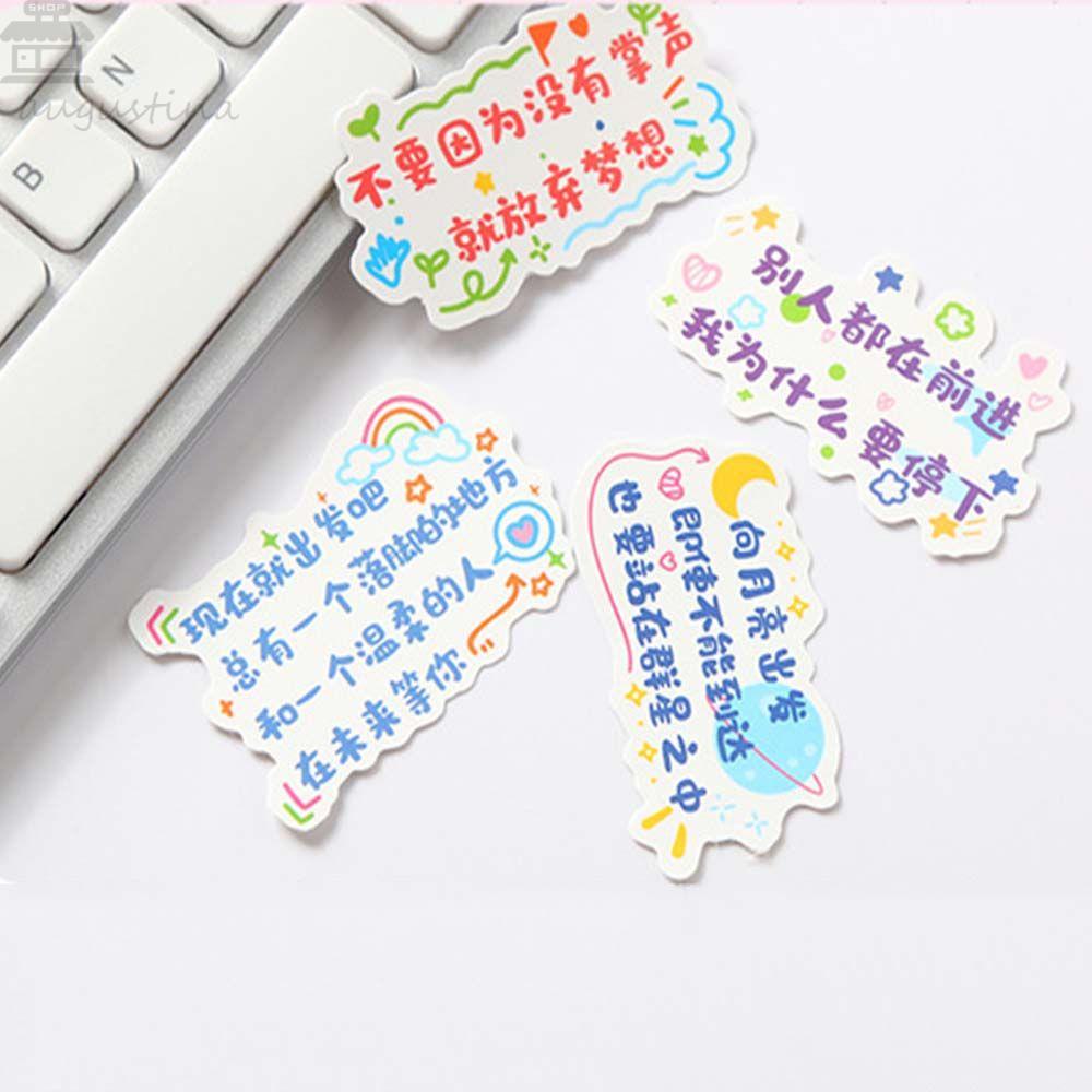 Stiker Ungkapan Motivasi Agustina Ungkapan Cina Water-proof Diary Dekorasi Laptop Sticky Kalimat Inspirasi Statiomery