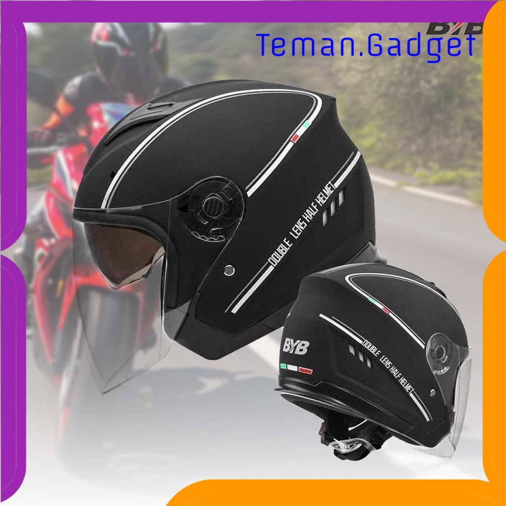 TG - OTO BYB Helm Motor Half Face Double Visor Helmet XL - BYB-730