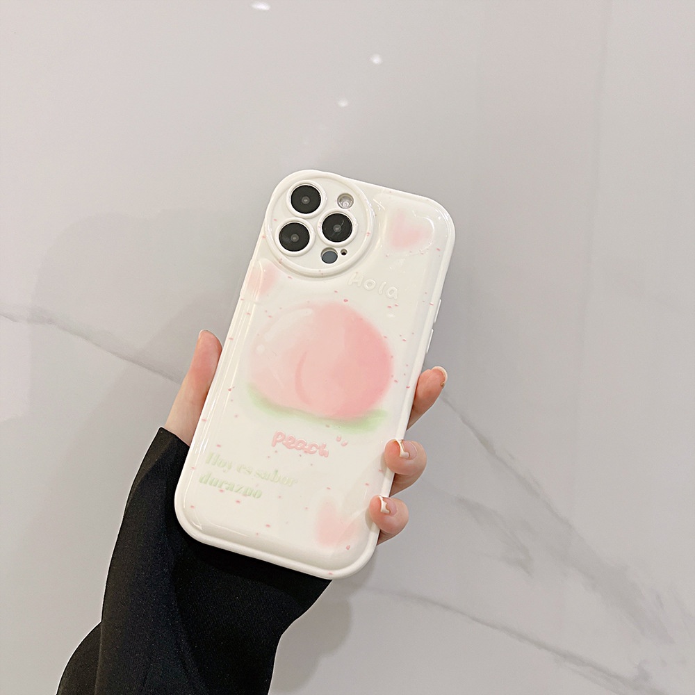 IPHONE Musim Panas Pink Peach Airbag Ponsel Tahan Guncangan Soft Case Penuh Perlindungan Mencakup Untuk Iphone7 8 PLUS X XR XS 11 12 13 14 PRO MAX SE 2020