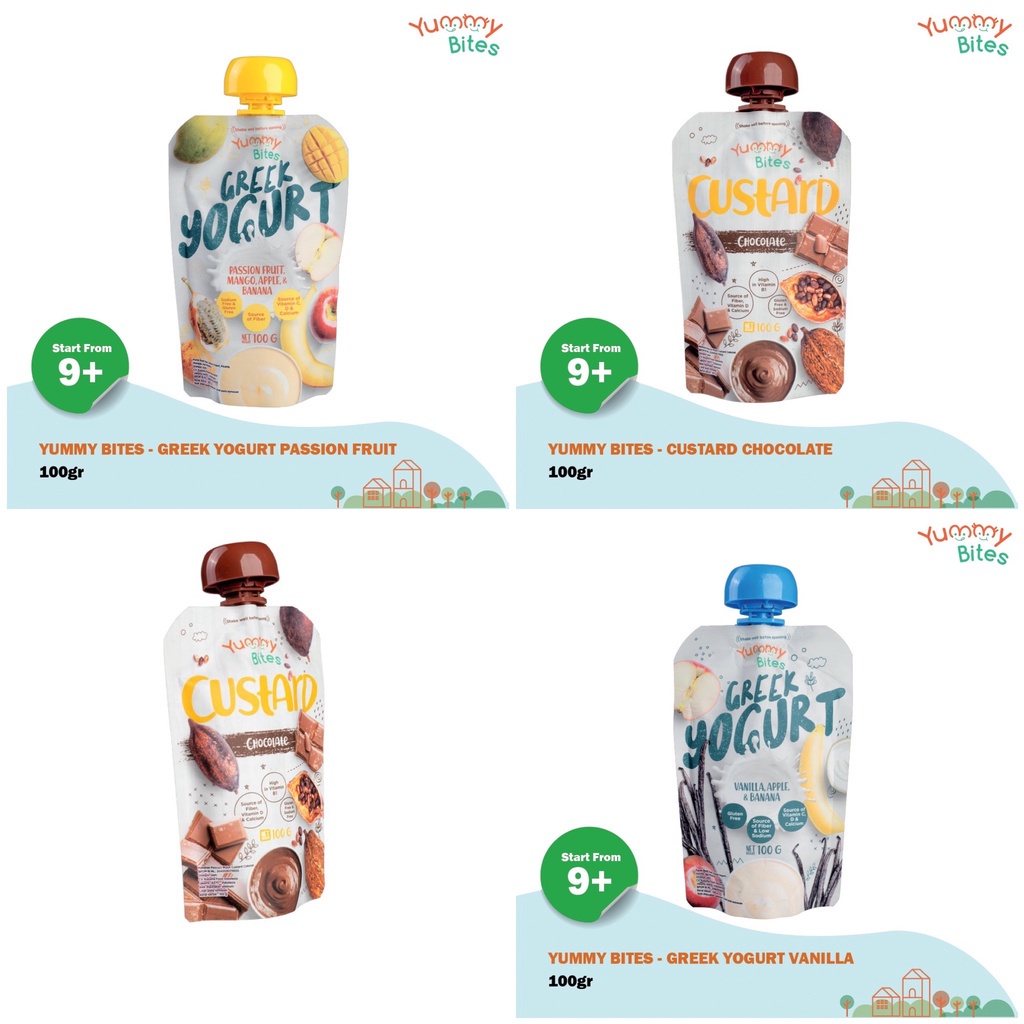 Yummy Bites puree 100g pure buah bubur mpasi 100g Organic Korean Yoghurt 9 bulan yogurt baby peachy pure / Yogurt Bayi / Yogurt Vanilla Apple &amp; Banana / Yogurt Passion Fruit Mango Apple Banana / Custard Chocolate