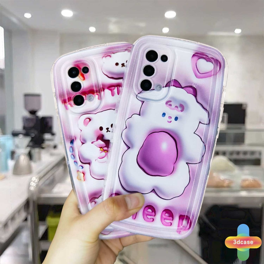 Case HP Realme C15 C21 C11 2021 C21Y C30 C30S C31 C33 C35 C25 C20 C3 C12 C2 C25S 10 5S 5 5i 9i C17 7i C1 C25Y C2 C3i 6i C20A  Narzo 20 10 10A 20A 30A 50A 50i Prime A7 A5S A15 A16 A17 A53 A53S A57 A77 Cartoon Happy Bear Silicone Soap Case