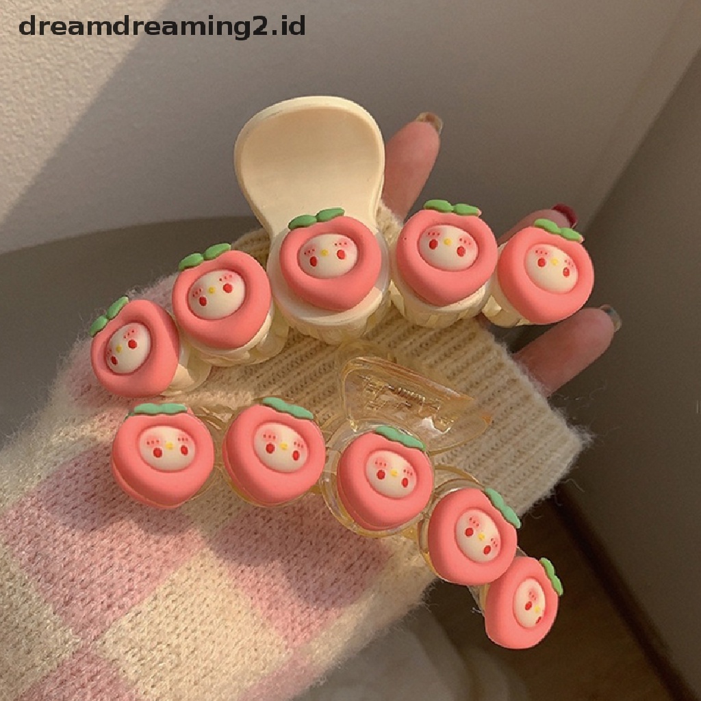 (dream) 1pc Besar Cherry Hair Claw Clips Beruang Lucu Kelinci Jepit Wanita Hiu Klip Tulip Hairclip Strawberry Aksesoris Rambut Pan Artefak Rambut//