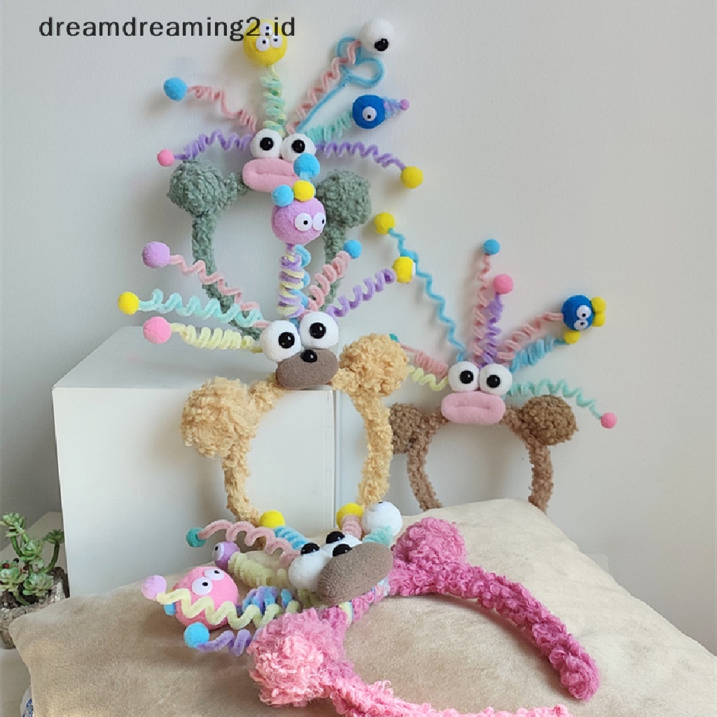 (dream) Xmas Headband Hadiah Novelty Kartun Rambut Gimbal Hairband Anak Indah Lucu Bando Ornamen Hoops Band Aksesoris Rambut Mewah Lucu Monster Kecil Hiasan Kepala//