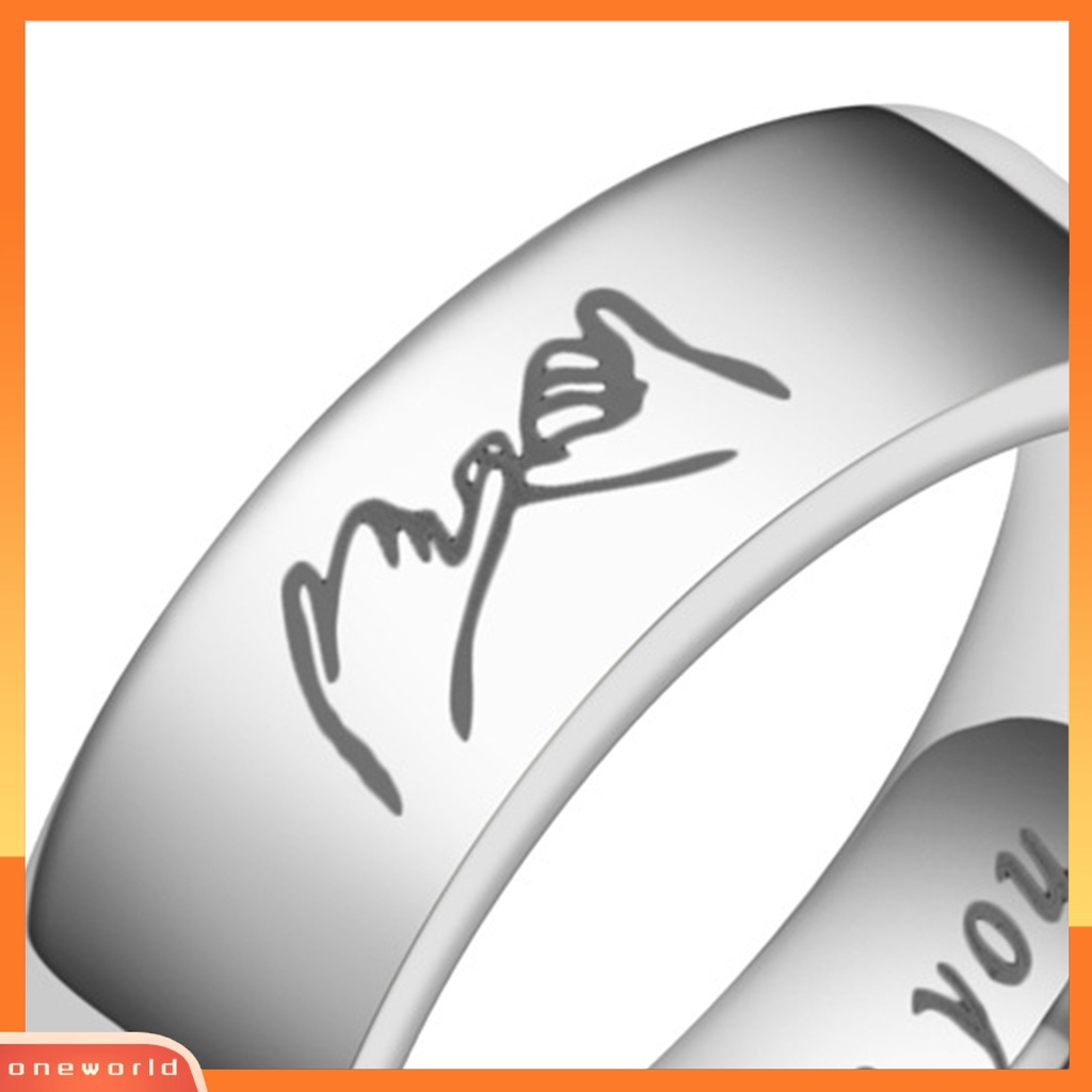 [EONE] Cincin Pasangan I Love You Tulisan Hias Kasual Memoles Semua Pertandingan Hadiah Perhiasan Stainless Steel Pria Wanita Tangan Di Tangan Jari Cincin Pernikahan Band Untuk Hari Kasih Sayang